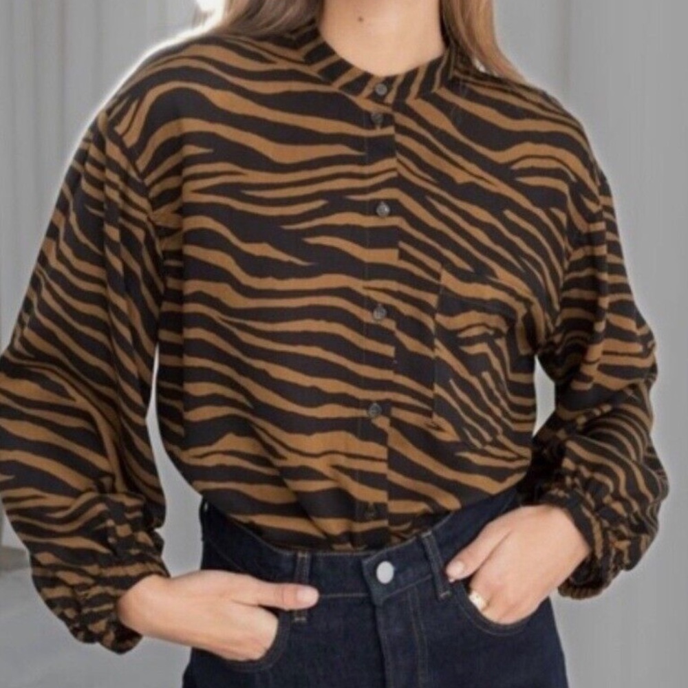 & OTHER STORIES Zebra Blouse sz 4